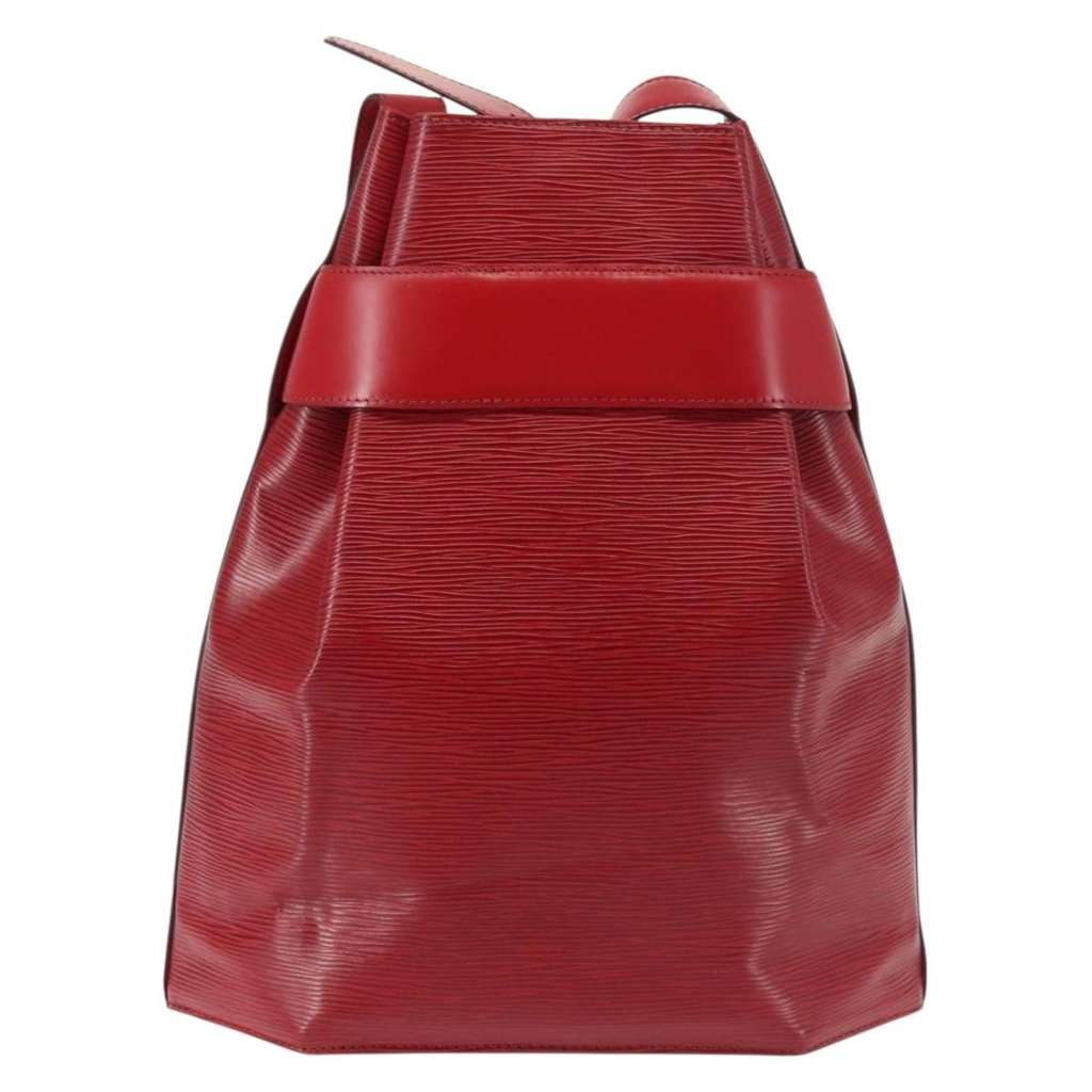 Louis Vuitton Vintage Sac d'Epaule Handbag Red Leather Good condition - Back View