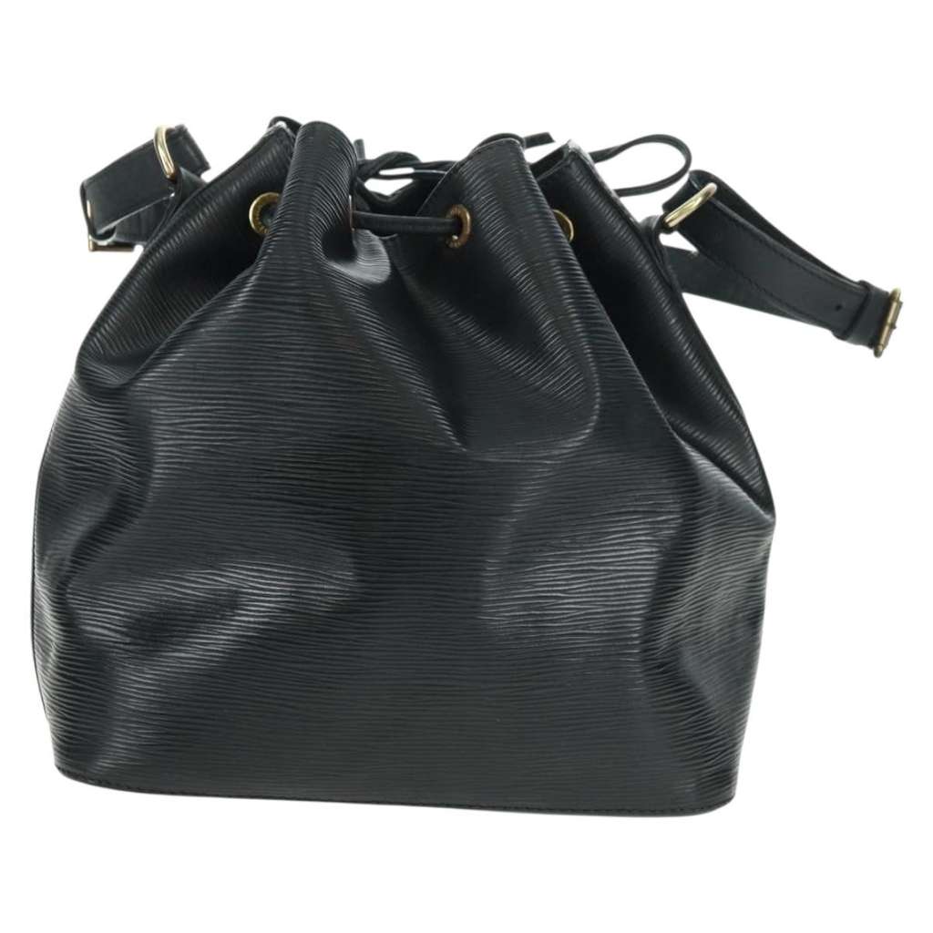 Louis Vuitton Petit Noe Handbag Black Leather Fair condition - Back View