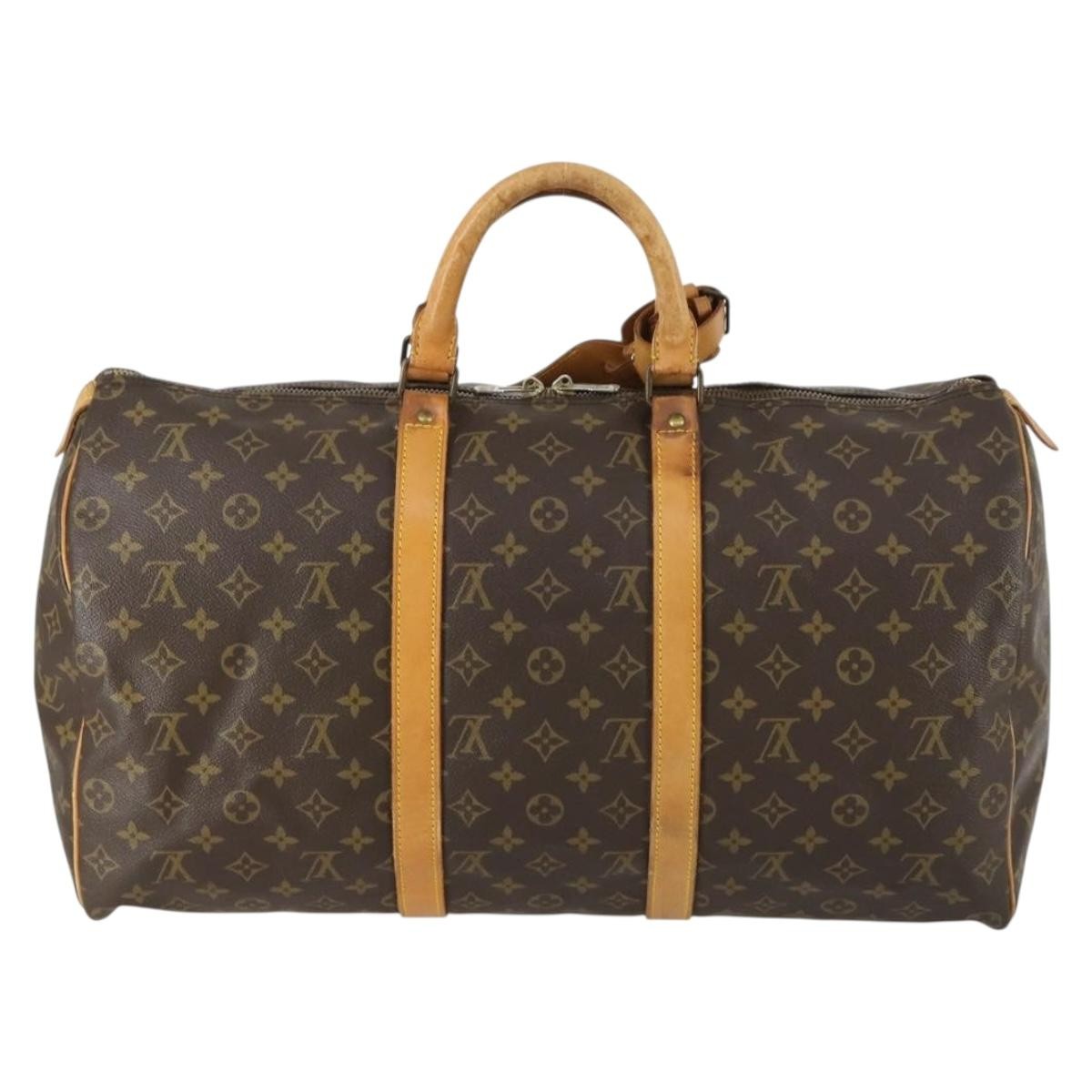 Louis Vuitton Keepall Bag Brown Canvas Fair condition - Back View
