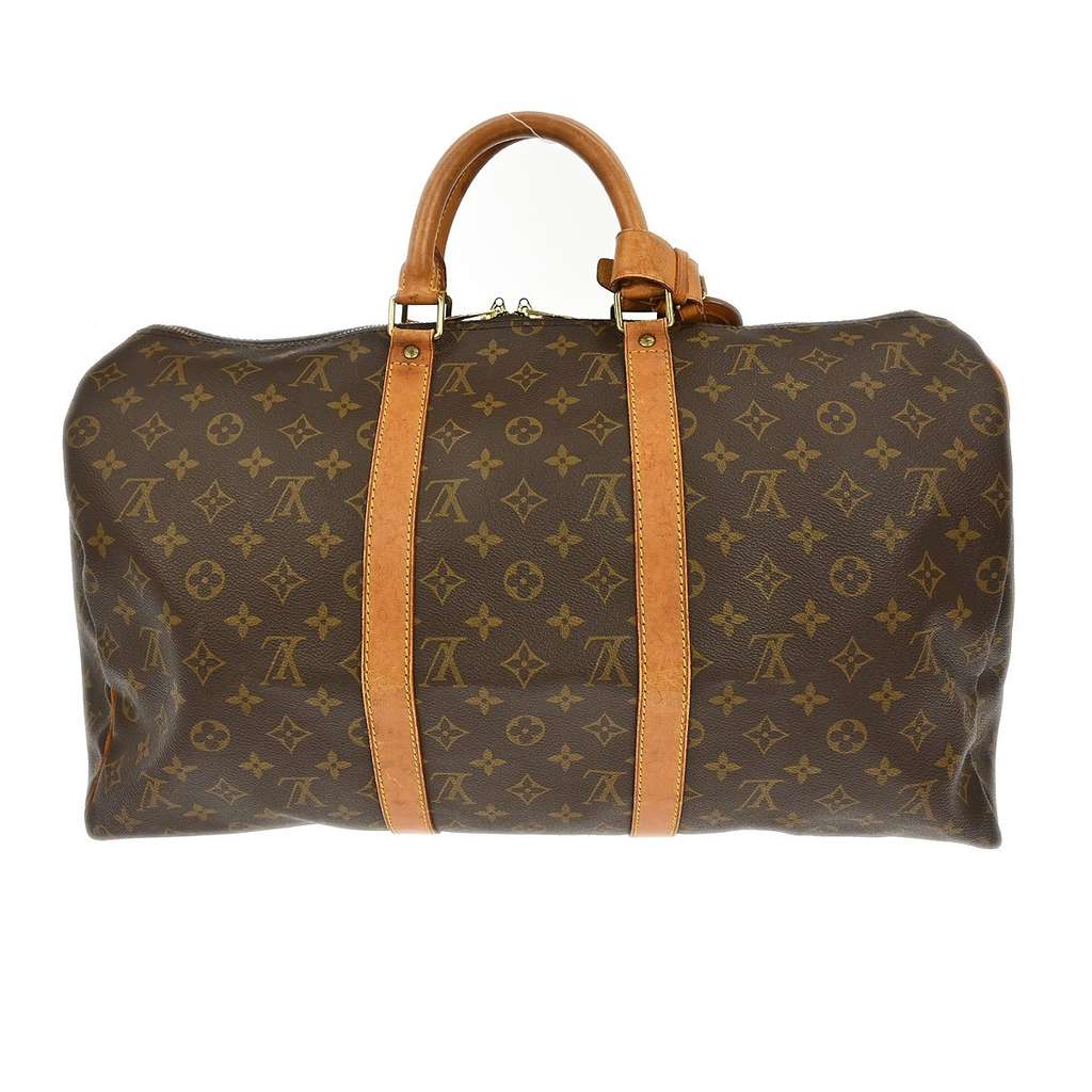 Louis Vuitton Keepall Bag Brown Canvas Fair condition - Back View