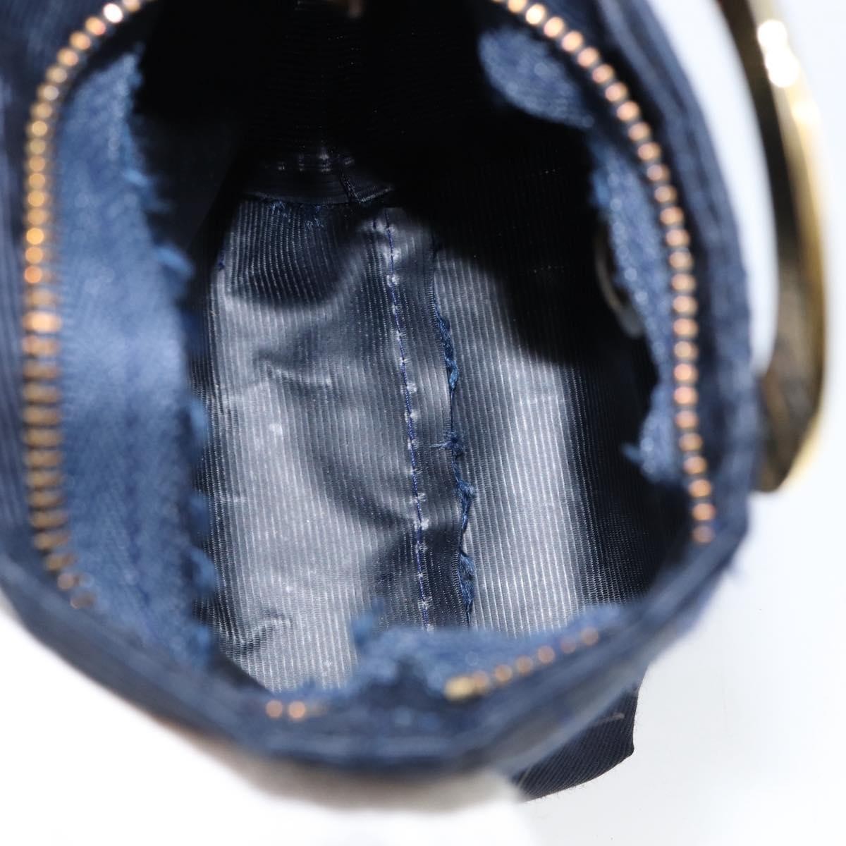 Celine Circle Logo Pouch Navy Good condition - Box View