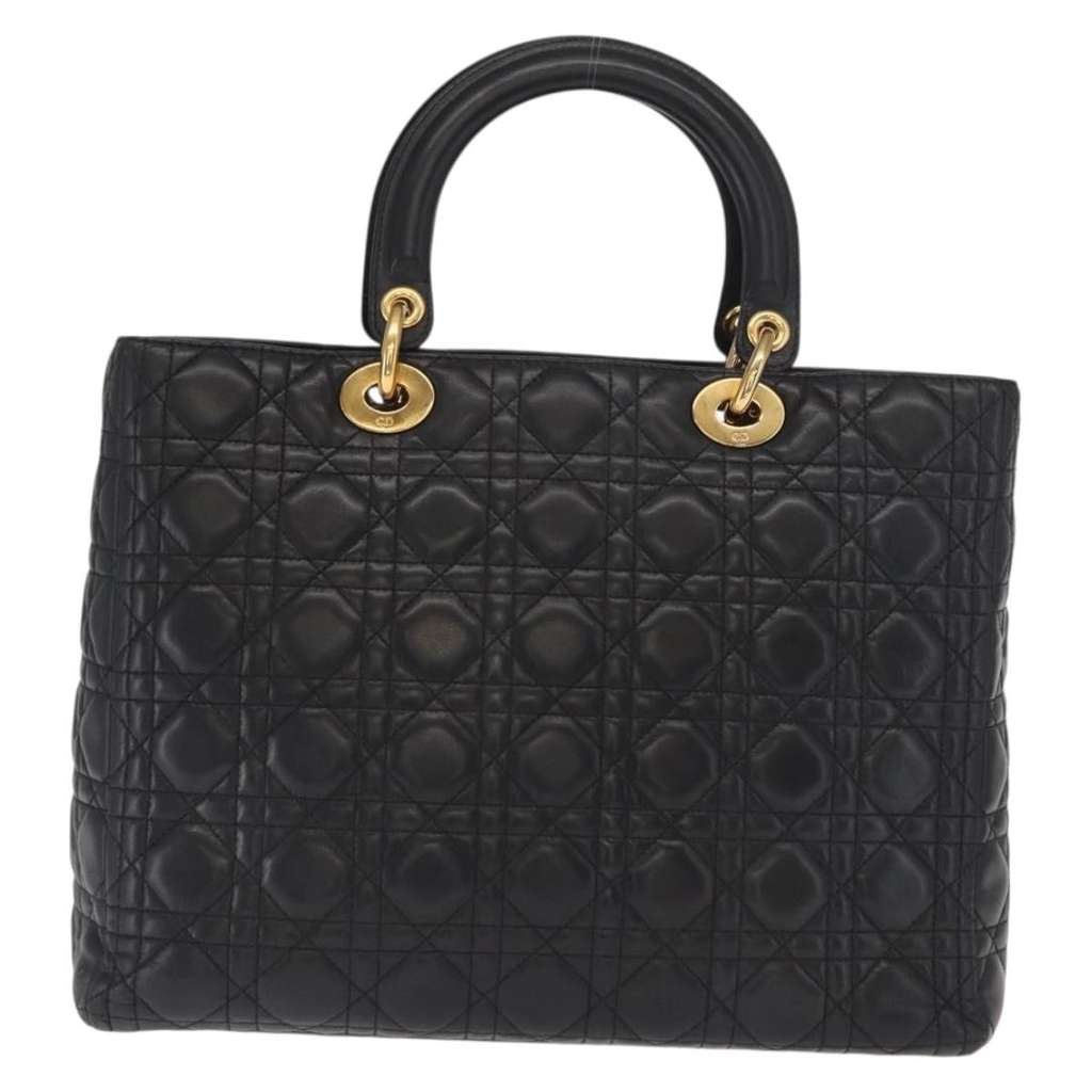 Christian Dior Lady Dior Bag Black Leather Good condition - Back View