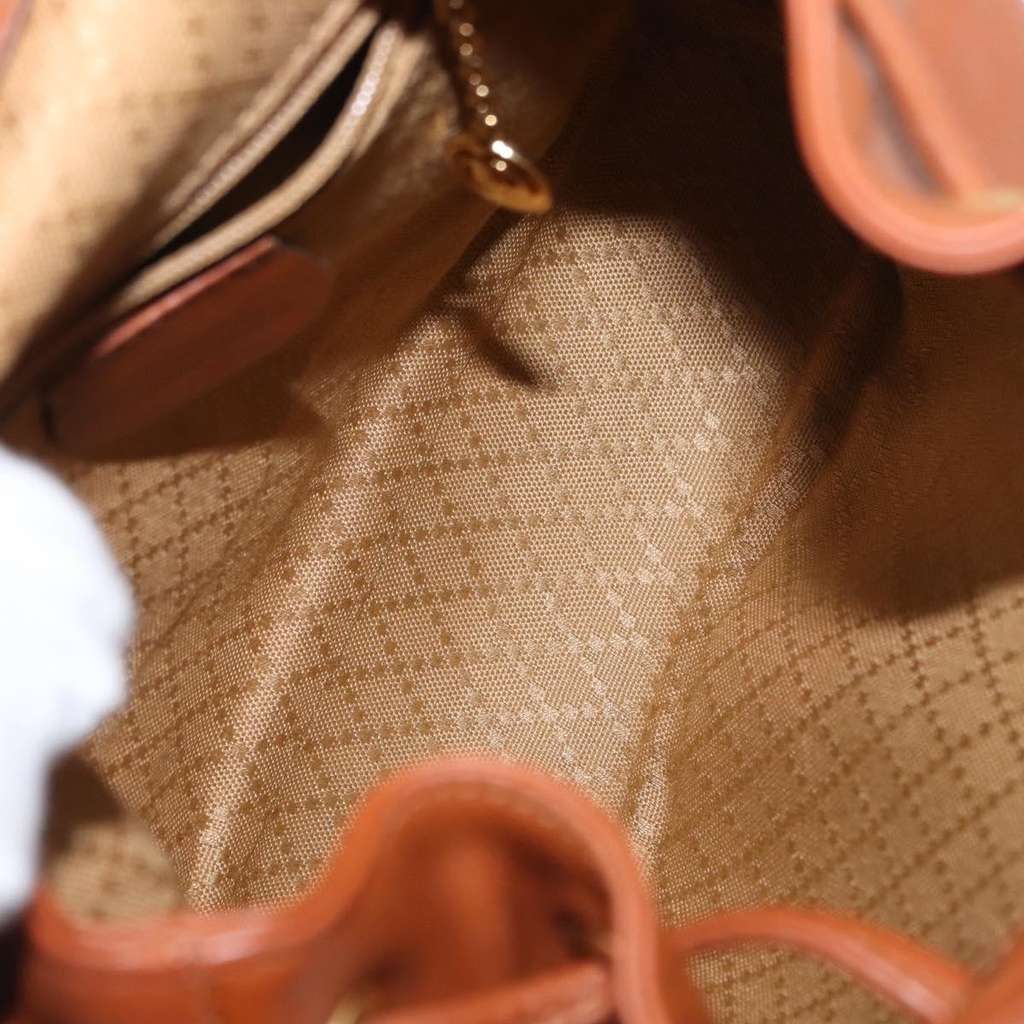 Gucci Vintage Bamboo Backpack Brown Leather Good condition - Box View