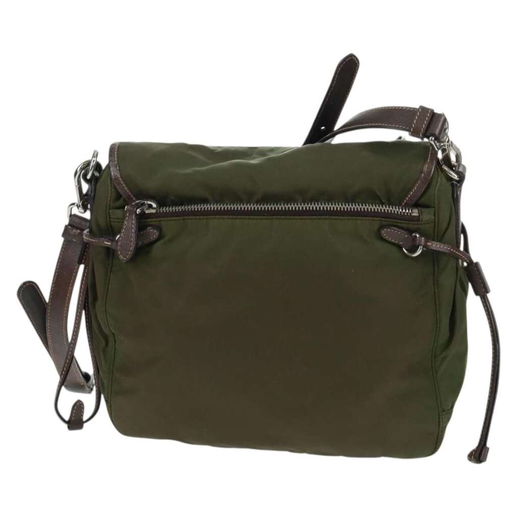 Prada Zip Buckle Messenger Bag Green Fair condition - Back View