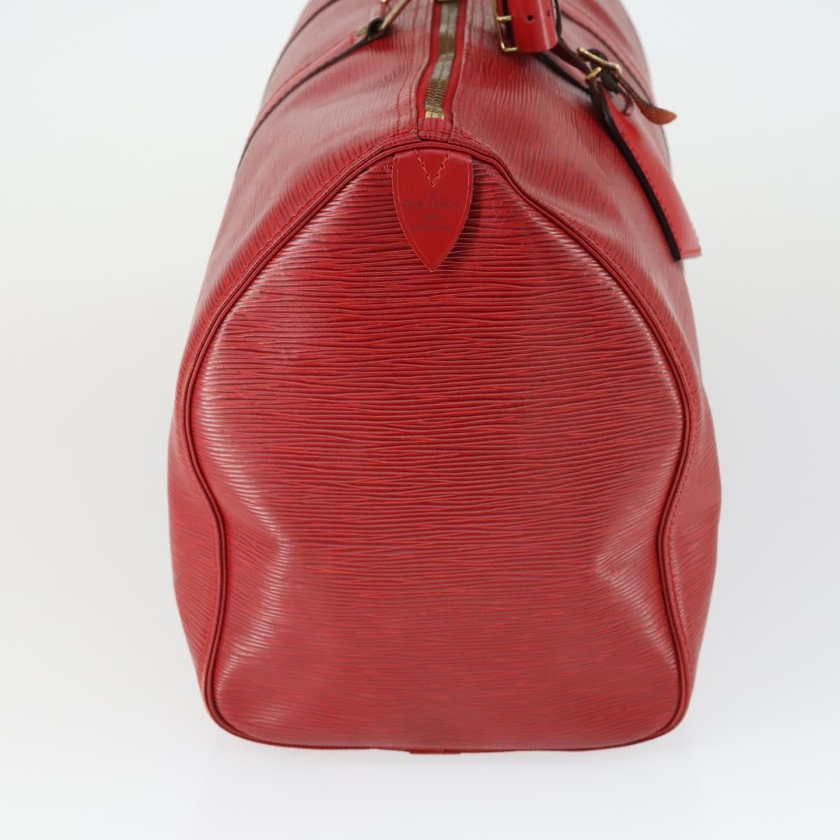 Louis Vuitton Keepall Bag Red Leather Fair condition - Model View