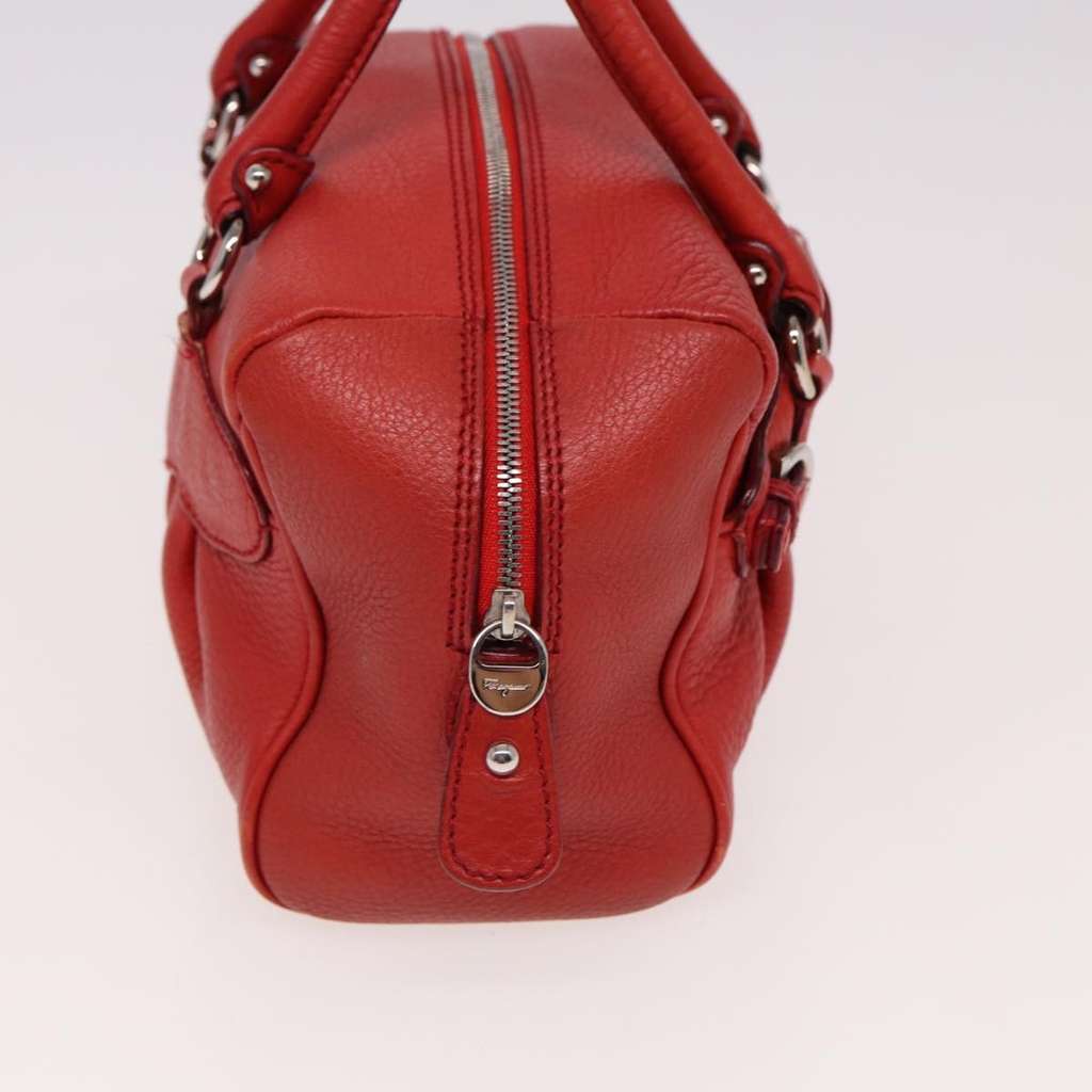 Salvatore Ferragamo Gancini Buckle Shoulder Bag Red Leather Good condition - Inside View