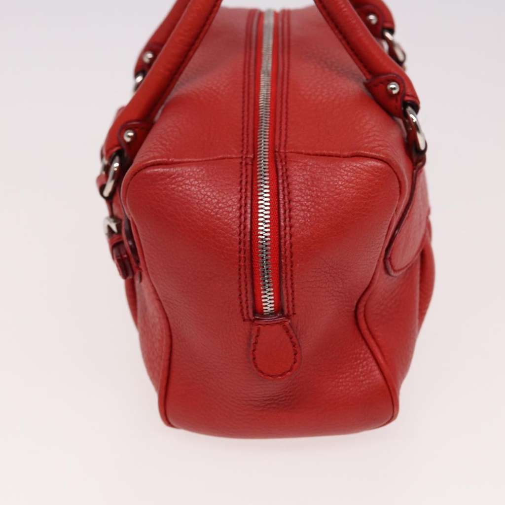 Salvatore Ferragamo Gancini Buckle Shoulder Bag Red Leather Good condition - Model View