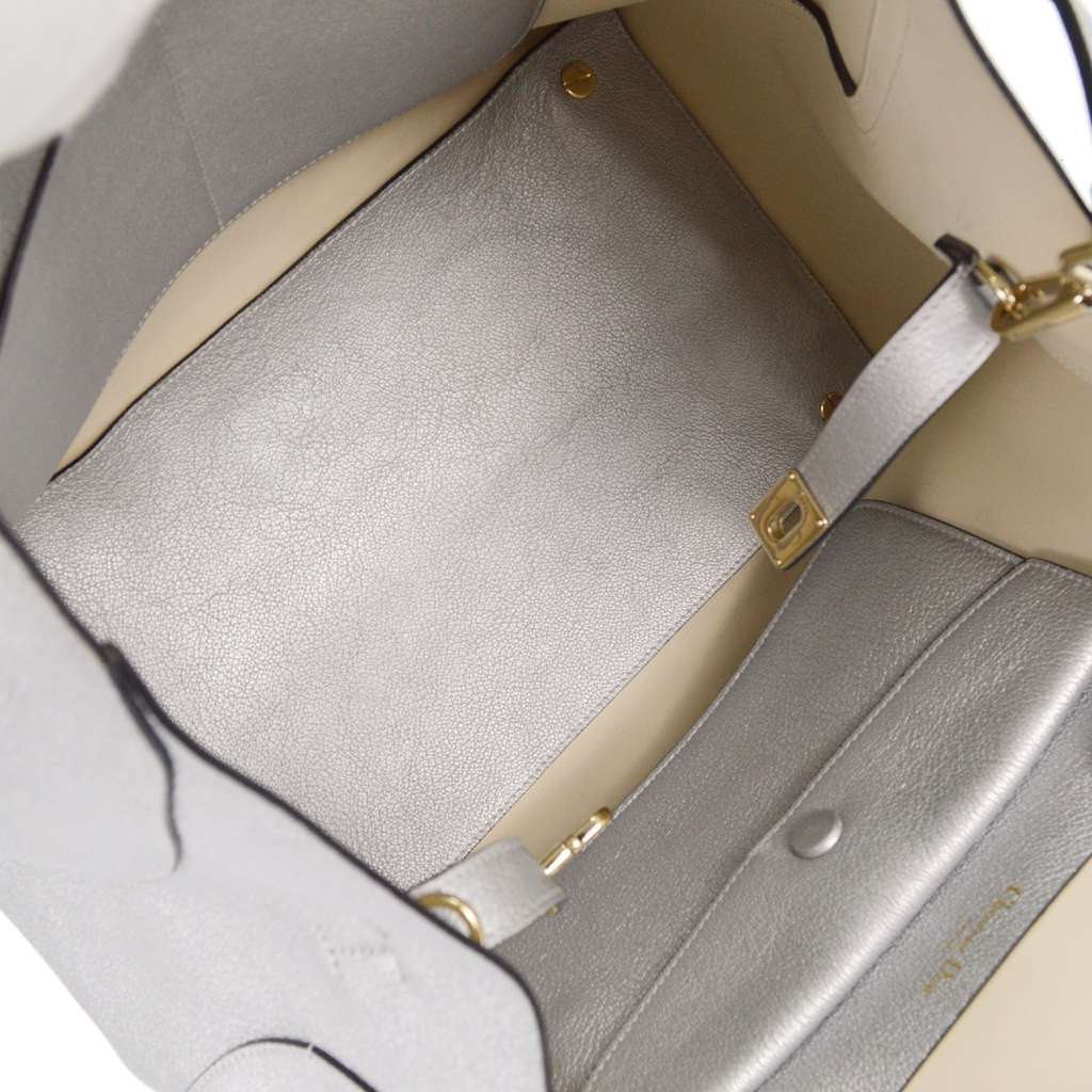 Christian Dior Open Bar Bag Silver Leather Good condition - Inside View