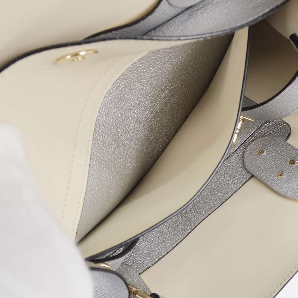 Christian Dior Open Bar Bag Silver Leather Good condition - Model View