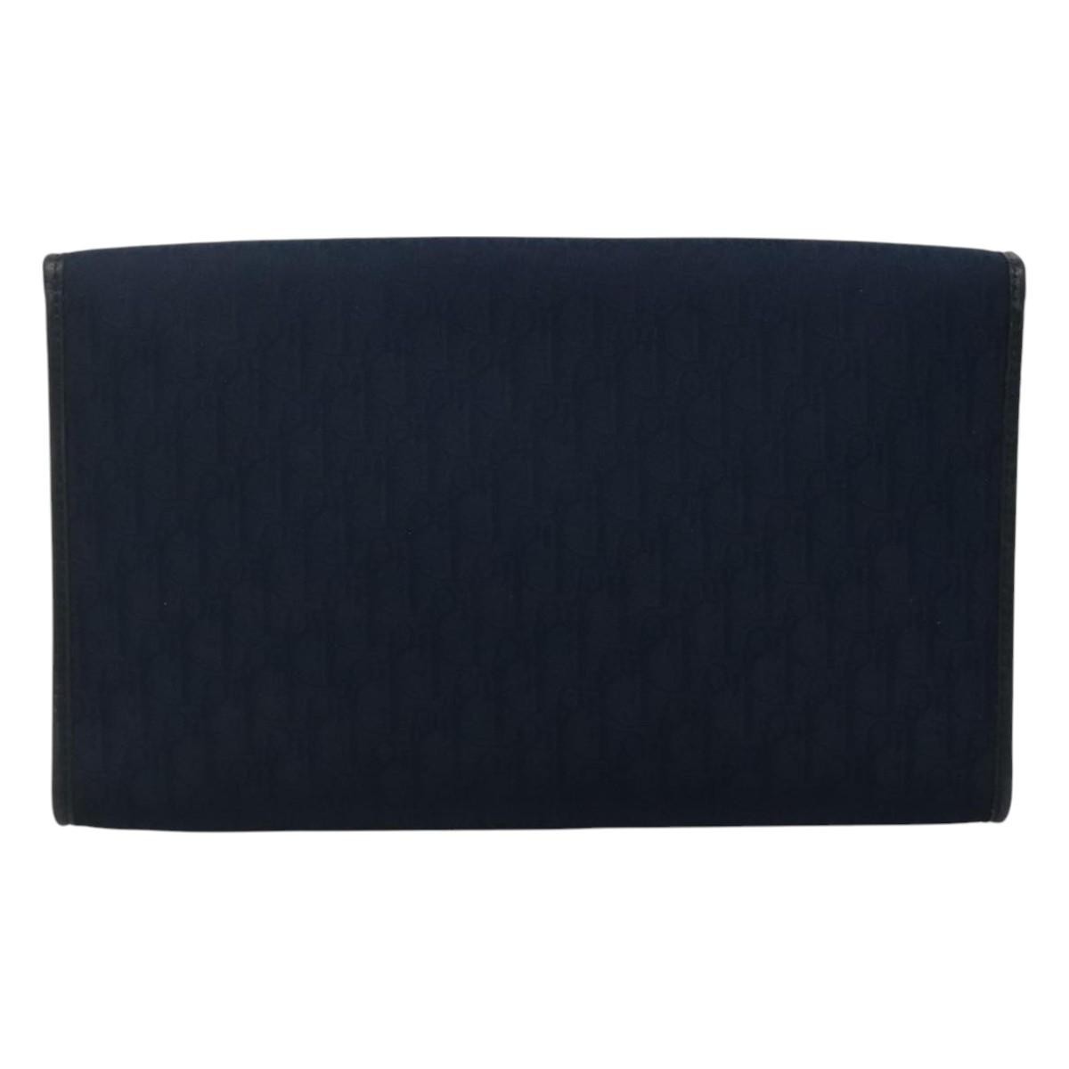 Christian Dior Vintage Trotter Shoulder Bag Navy Canvas Good condition - Back View