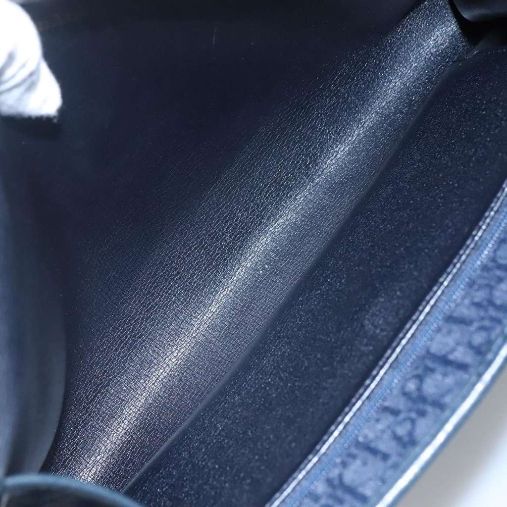 Christian Dior Vintage Trotter Shoulder Bag Navy Canvas Good condition - Box View