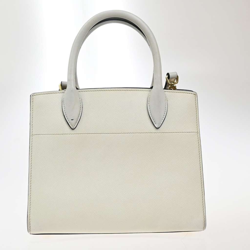 Prada Bibliotheque Tote White Leather Good condition - Back View