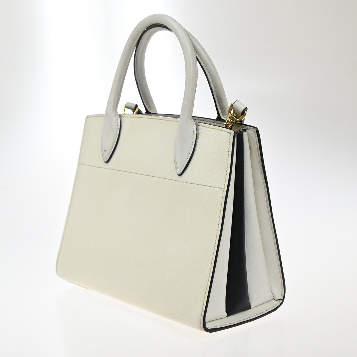 Prada Bibliotheque Tote White Leather Good condition - Model View