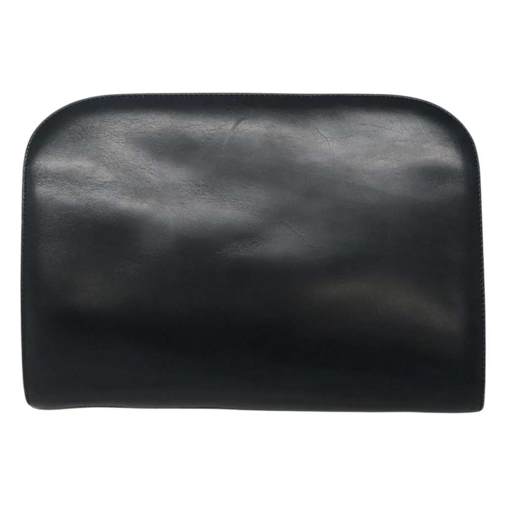 Salvatore Ferragamo Vintage Gancini Chain Shoulder Bag Navy Leather Good condition - Back View