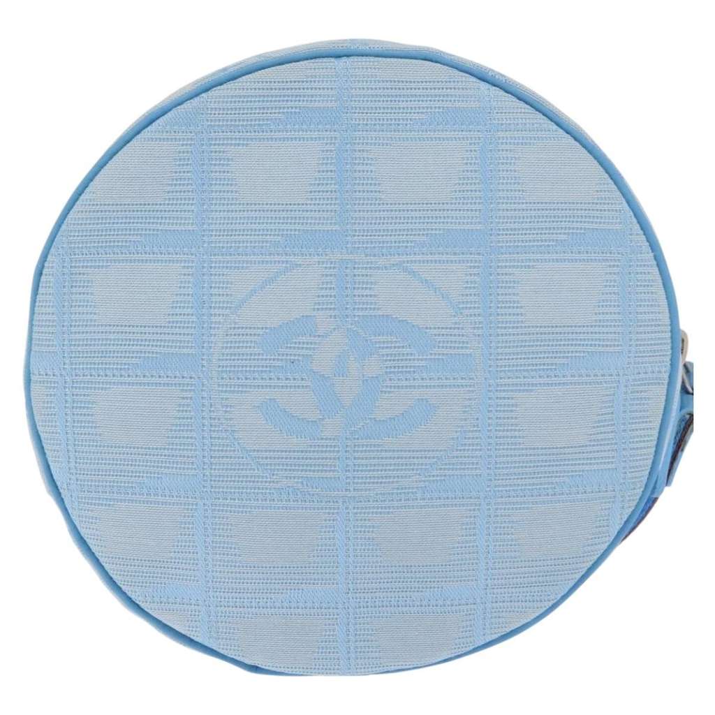 Chanel Travel Line Round Wristlet Blue Good condition - Back View
