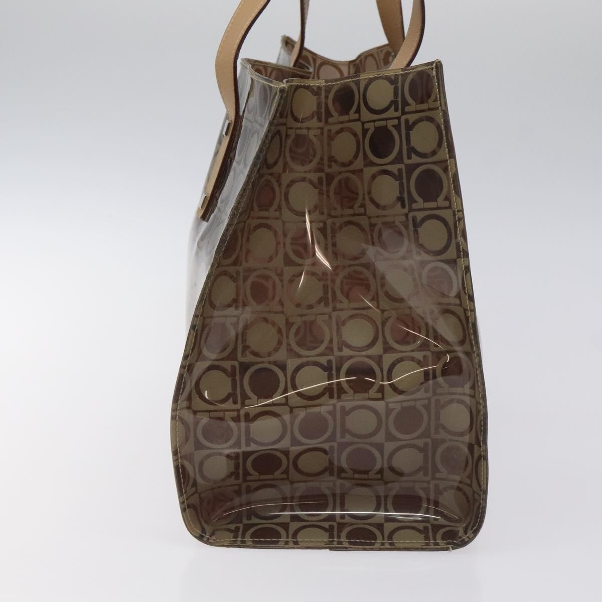 Salvatore Ferragamo Gancini Tote Brown Plastic Good condition - Inside View