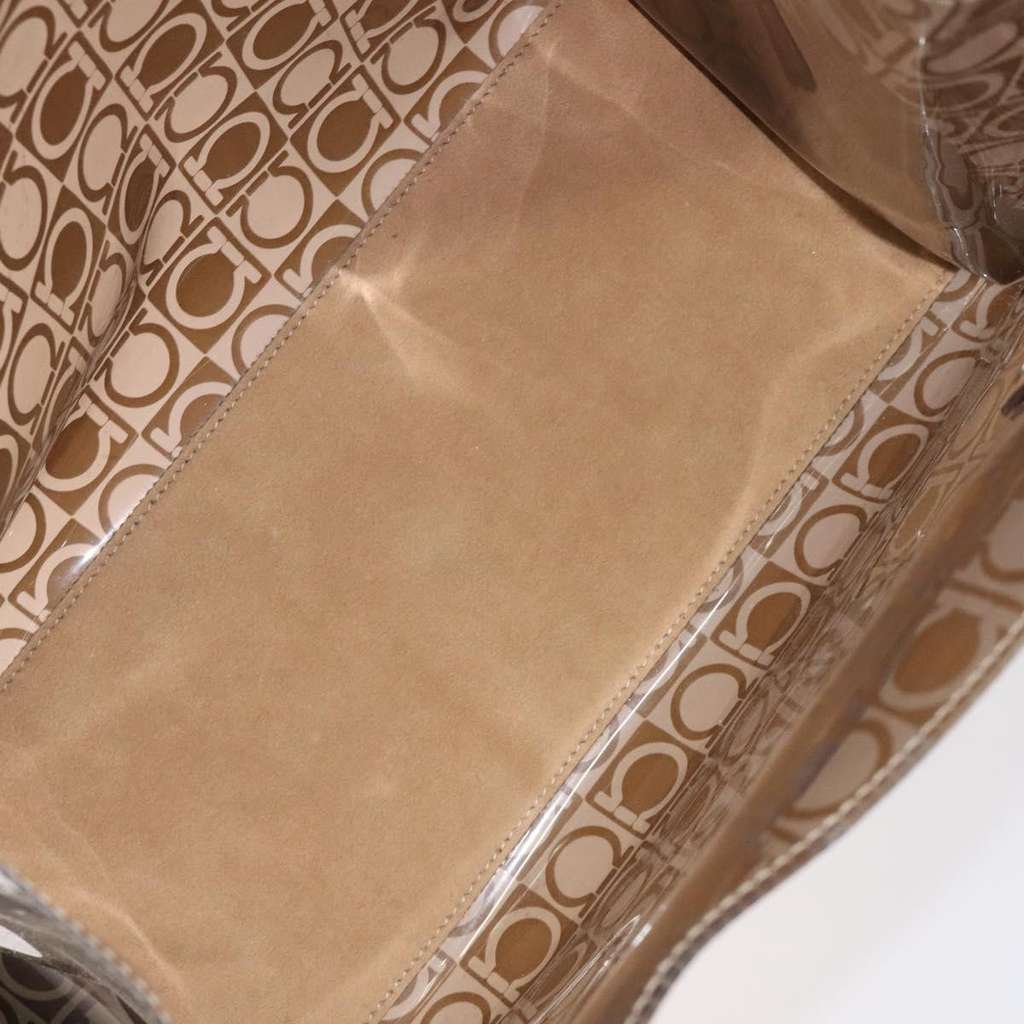 Salvatore Ferragamo Gancini Tote Brown Plastic Good condition - Box View