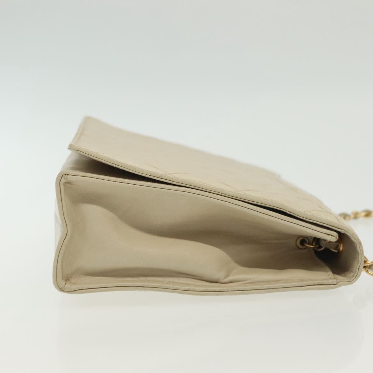 Chanel Vintage CC Full Flap Bag Beige Leather Good condition - Inside View