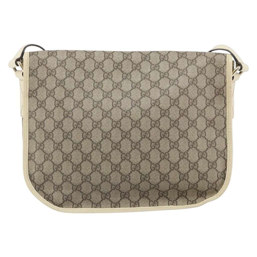 Gucci Double Buckle Flap Messenger Bag Beige Good condition - Back View