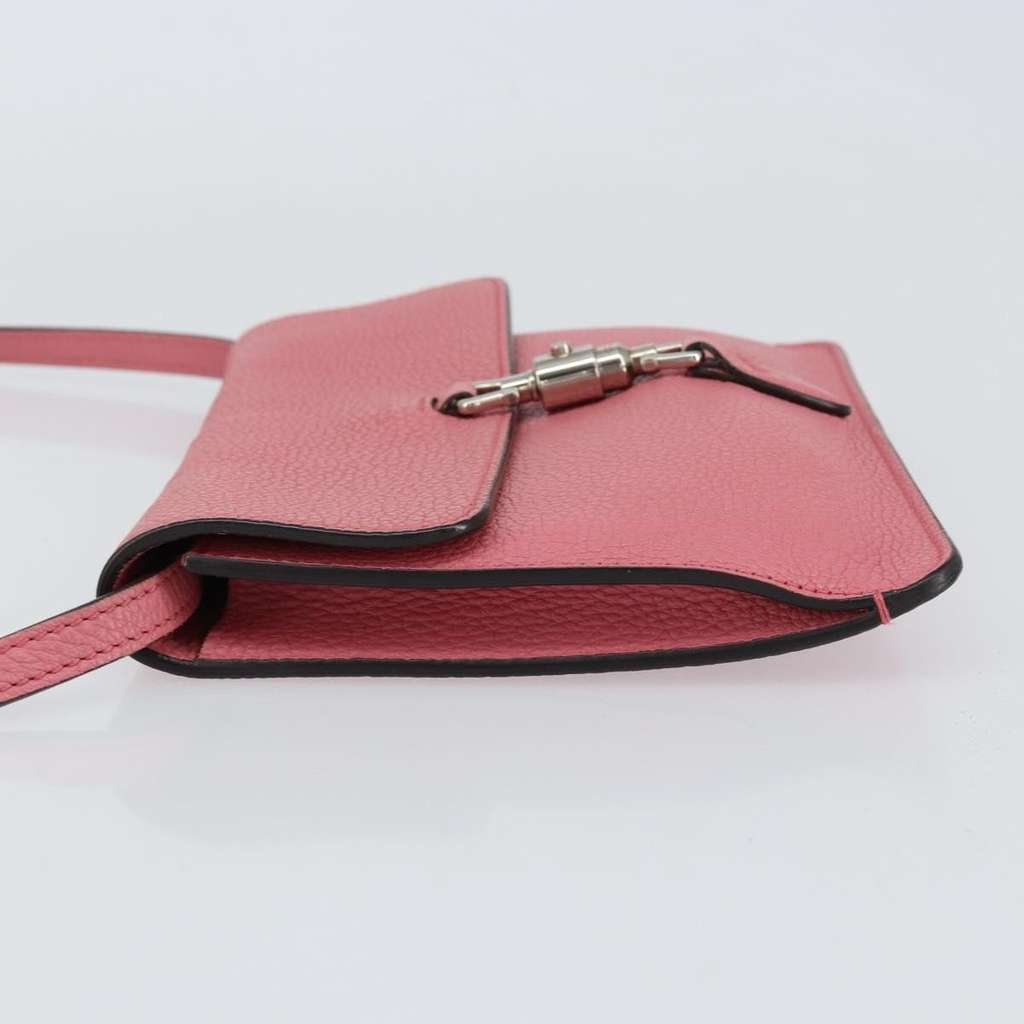 Gucci Jackie Soft Flap Shoulder Bag Pink Leather Good condition - Model View