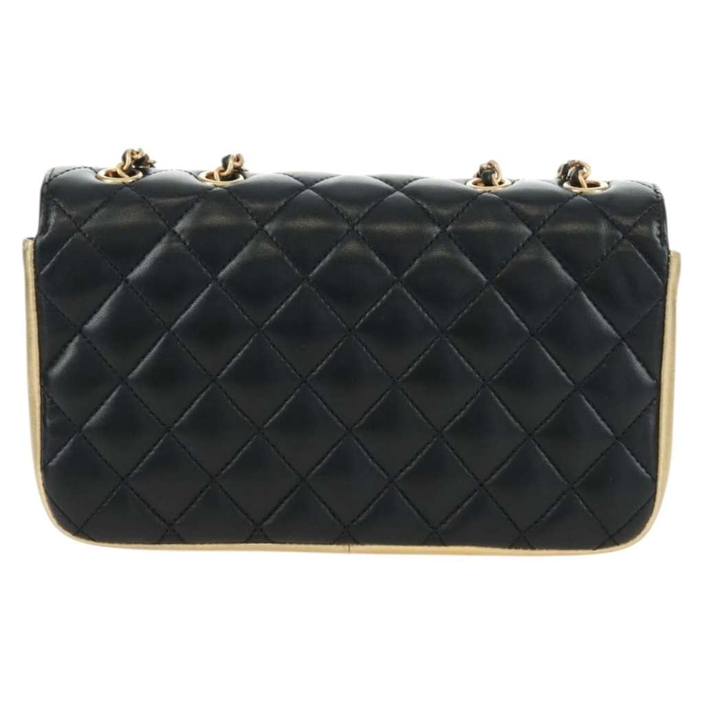 Chanel CC Chic Double Flap Bag Black Leather Good condition - Back View