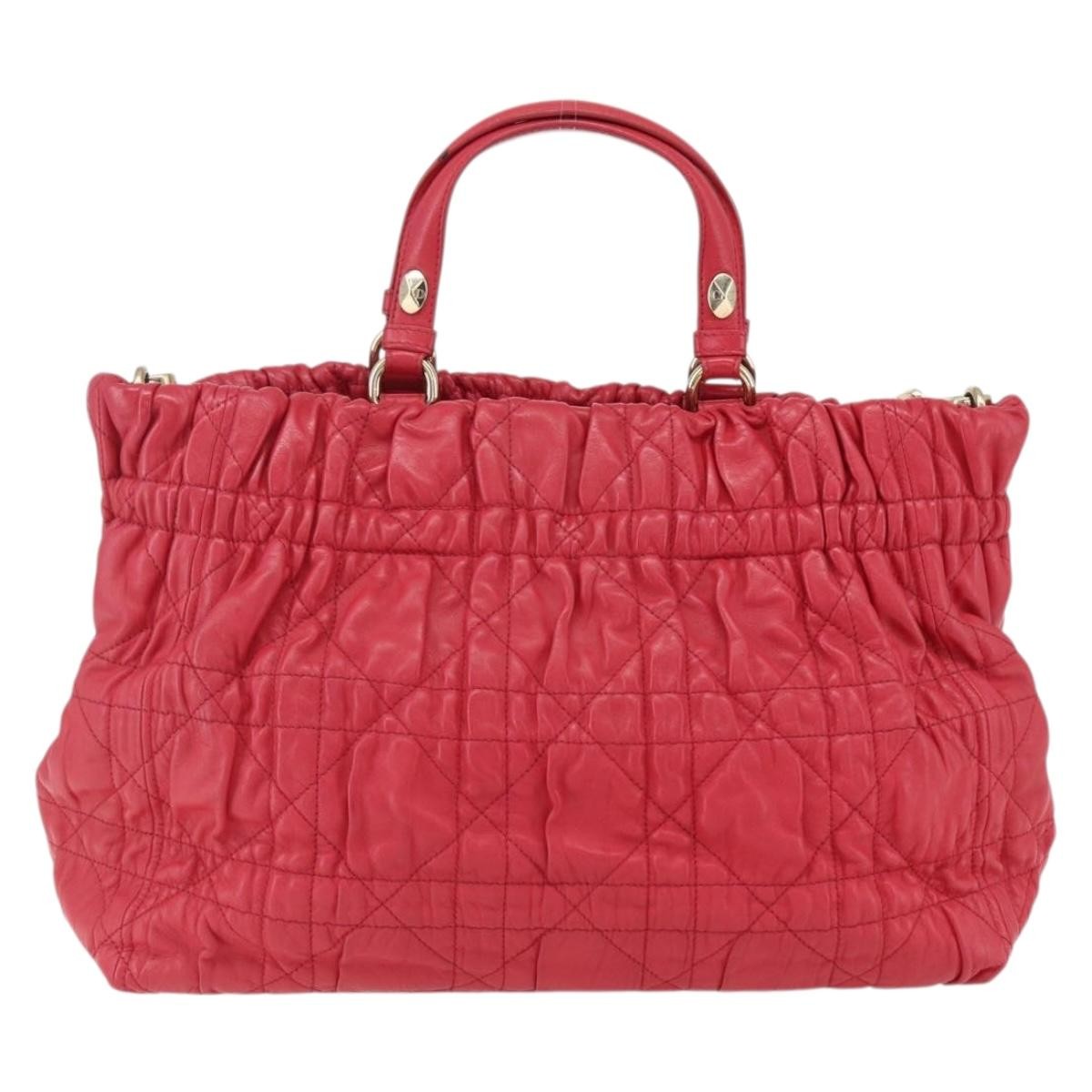 Christian Dior Delices Tote Red Leather Good condition - Back View