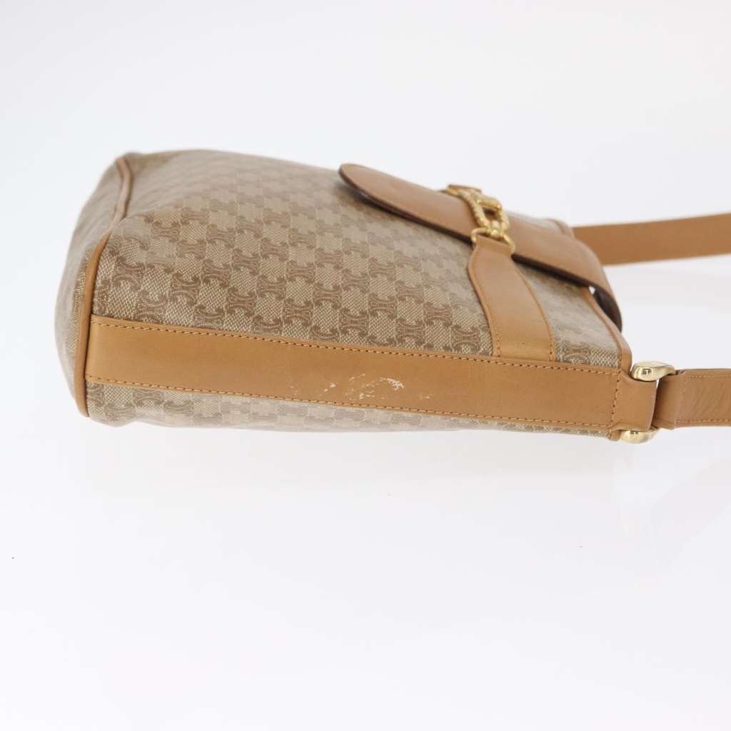 Celine Vintage Macadam Shoulder Bag Beige Canvas Good condition - Inside View
