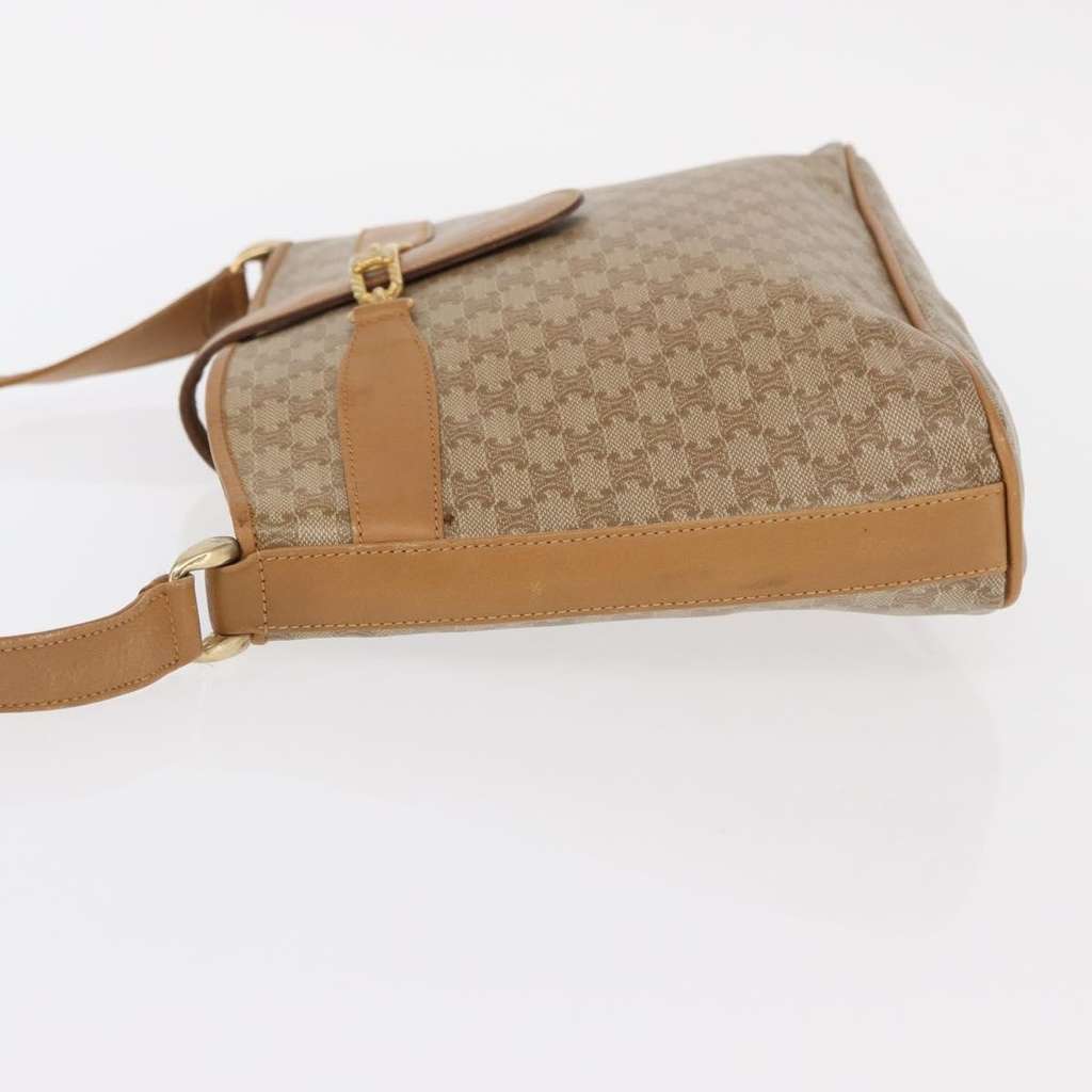 Celine Vintage Macadam Shoulder Bag Beige Canvas Good condition - Model View