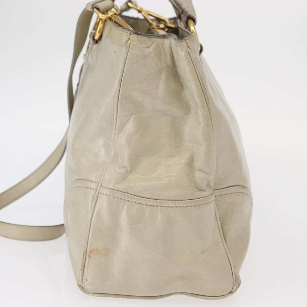 Prada Tote Vitello Daino Beige Leather Good condition - Inside View