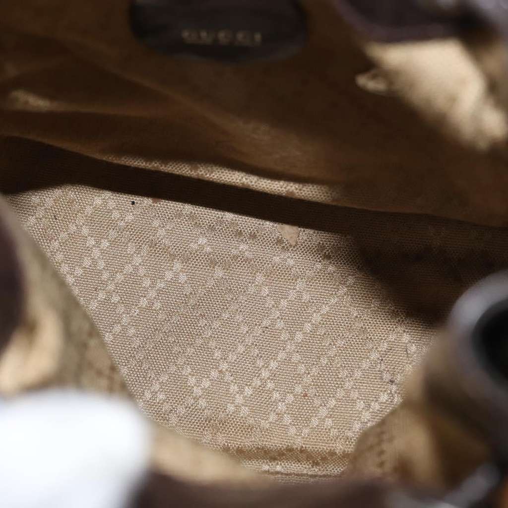 Gucci Vintage Bamboo Sling Backpack Khaki Good condition - Box View