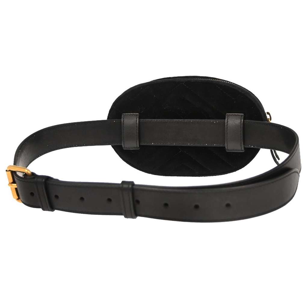 Gucci GG Marmont Belt Bag Black Velvet Good condition - Back View
