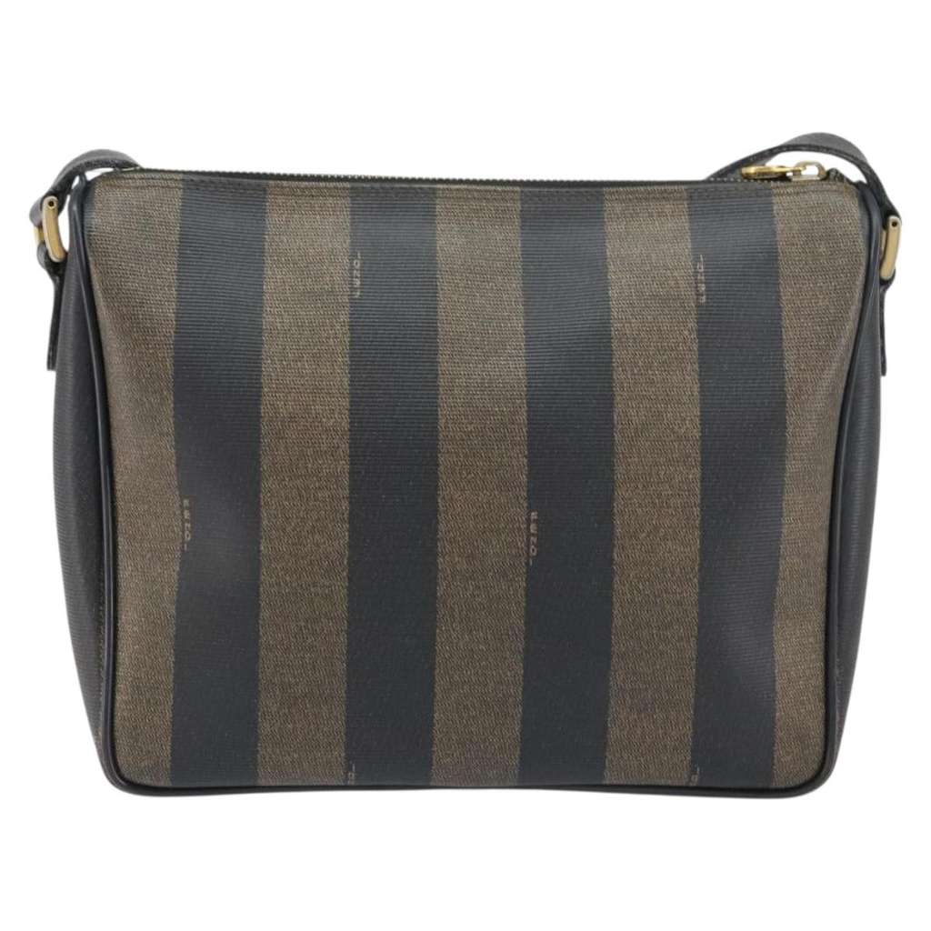 Fendi Vintage Pequin Shoulder bag Brown Canvas Good condition - Back View