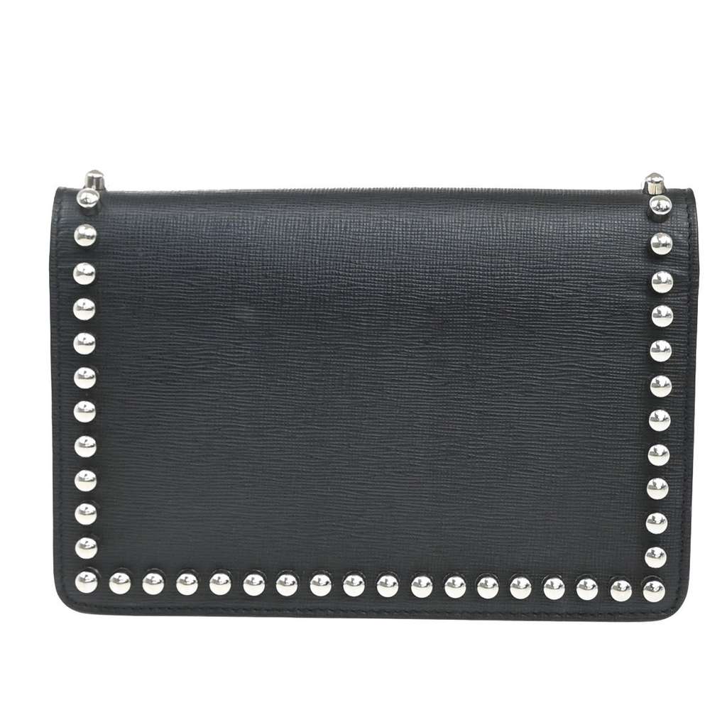 Fendi Karlito Wallet on Chain Black Leather Good condition - Back View