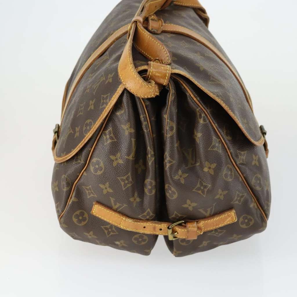 Louis Vuitton Saumur Handbag Brown Canvas Fair condition - Model View