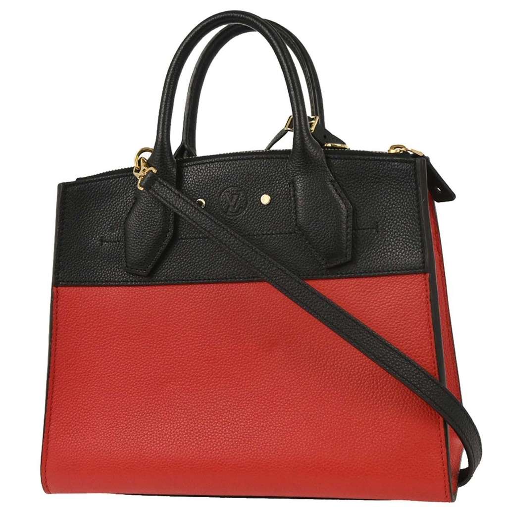 Louis Vuitton City Steamer Handbag Red Leather Good condition - Back View