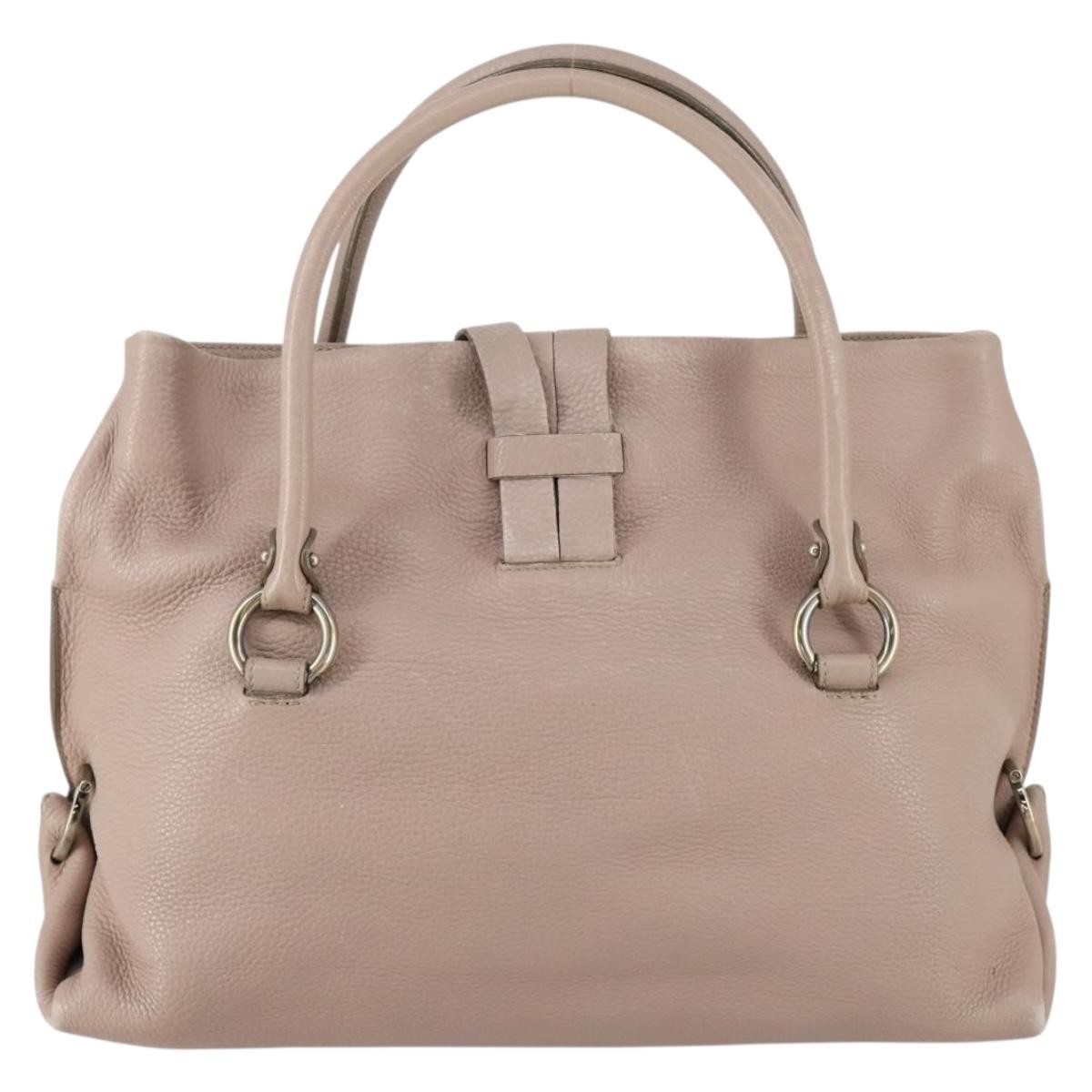 Salvatore Ferragamo Gancini Shoulder Bag Beige Leather Good condition - Back View