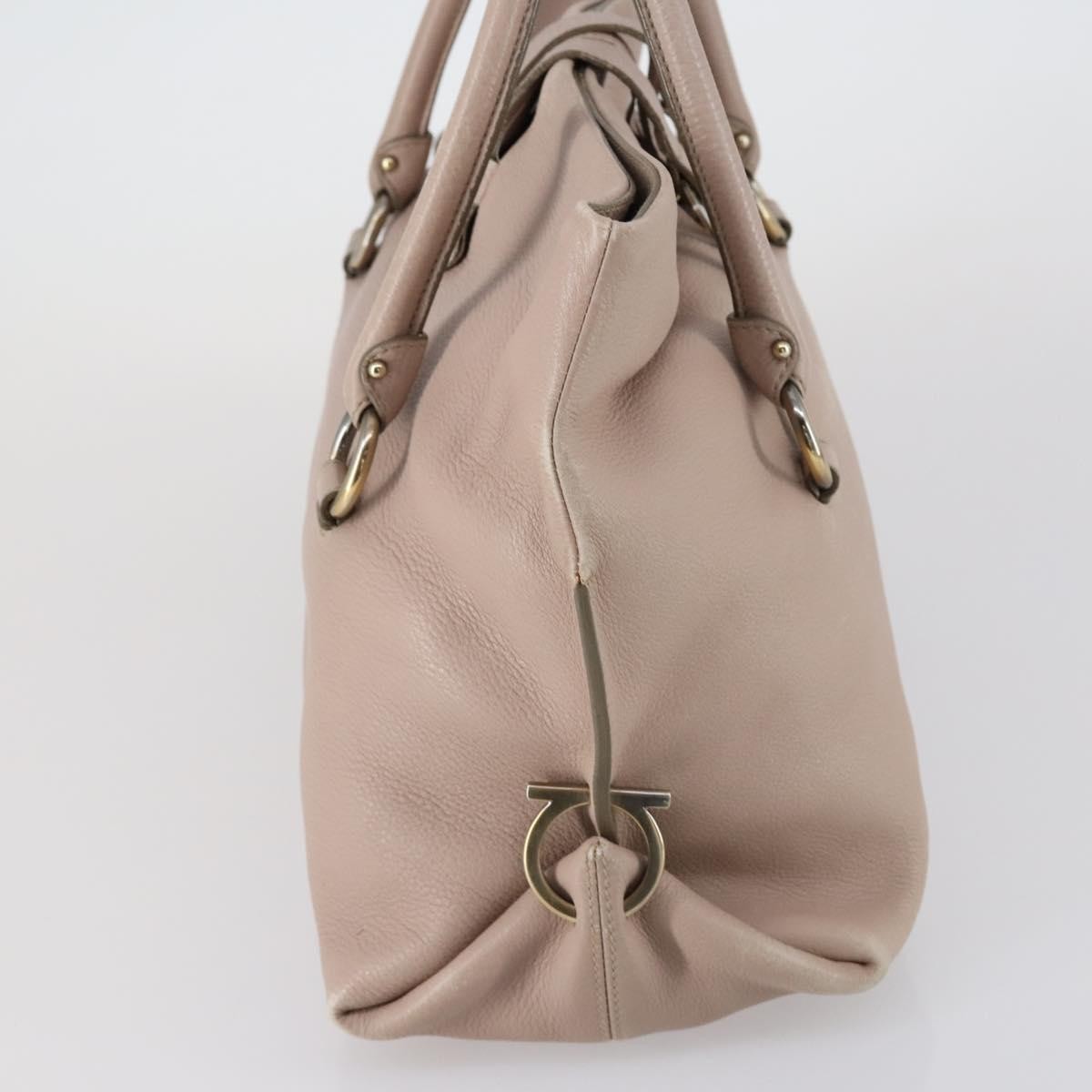 Salvatore Ferragamo Gancini Shoulder Bag Beige Leather Good condition - Model View