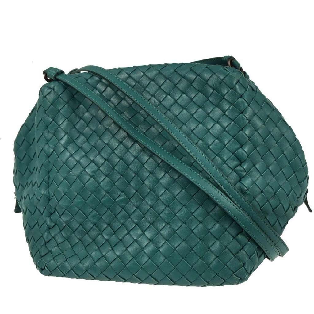 Bottega Veneta Zip Cube Messenger Green Leather Good condition - Back View