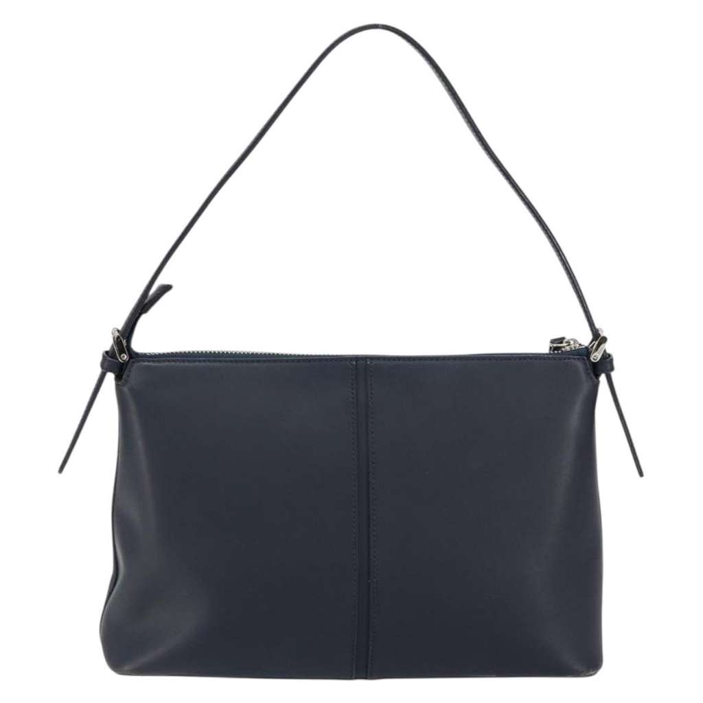 Burberry Vintage Shoulder Bag Navy Leather Good condition - Back View