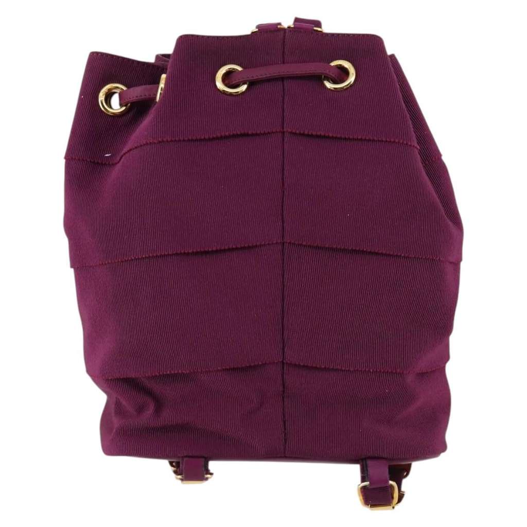 Salvatore Ferragamo Vala Backpack Purple Canvas Good condition - Back View