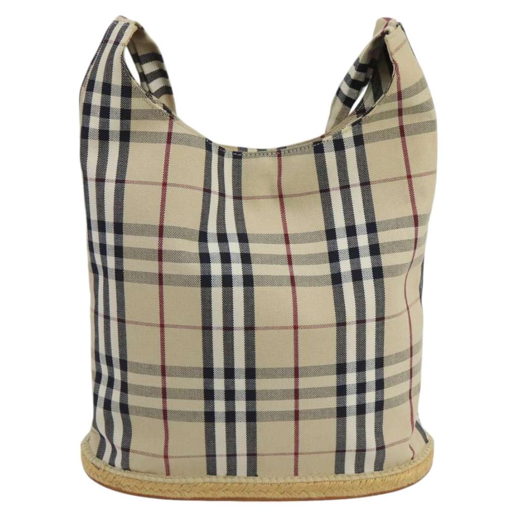 Burberry Nova check Shoulder bag Beige Canvas Good condition - Back View