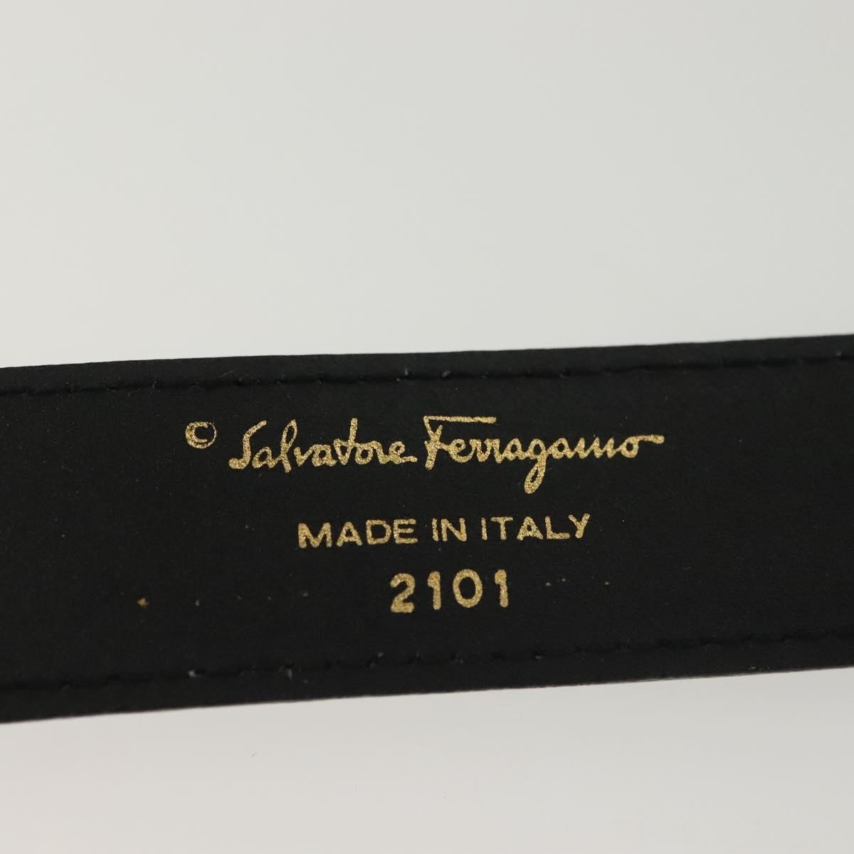 Salvatore Ferragamo Gancini Belt Black Leather Good condition - Box View
