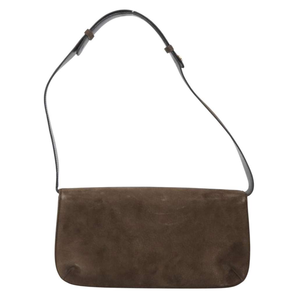 Salvatore Ferragamo Vintage Shoulder Bag Brown Suede Good condition - Back View