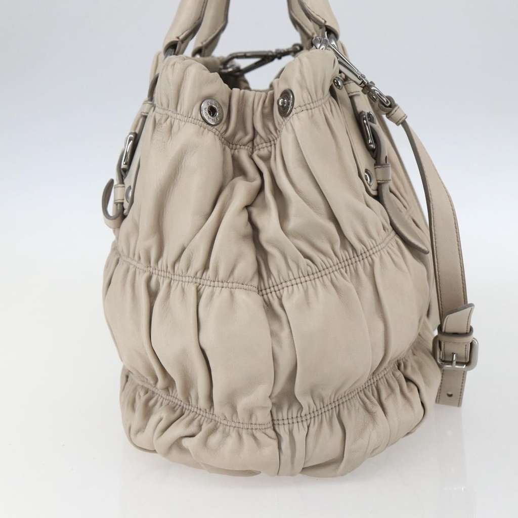 Prada Gaufre Convertible Tote Beige Leather Good condition - Inside View