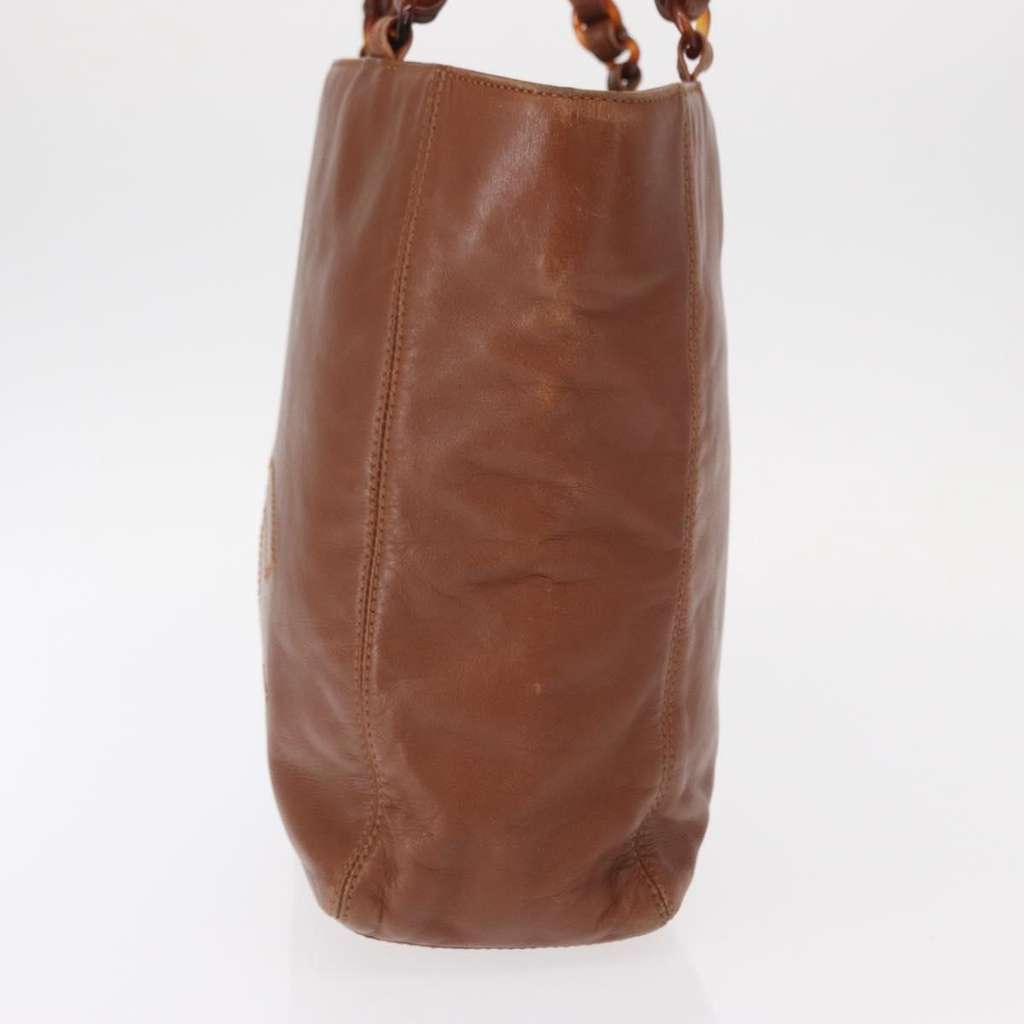 Chanel Vintage CC Resin Chain Tote Brown Leather Fair condition - Inside View
