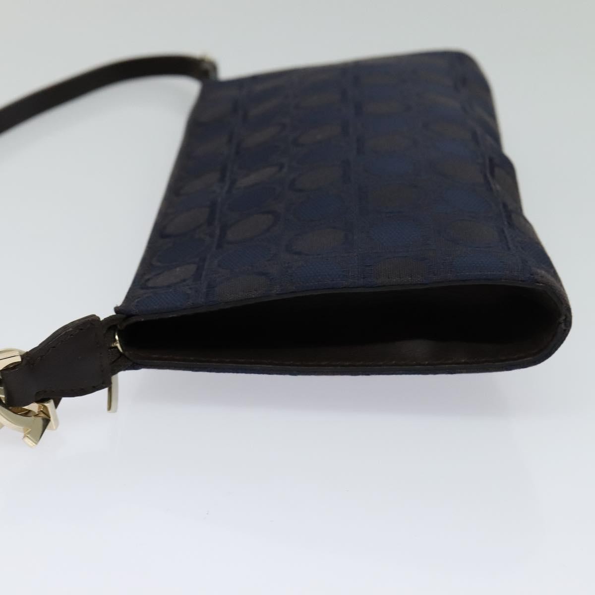 Salvatore Ferragamo Gancini handbag Navy Canvas Good condition - Inside View