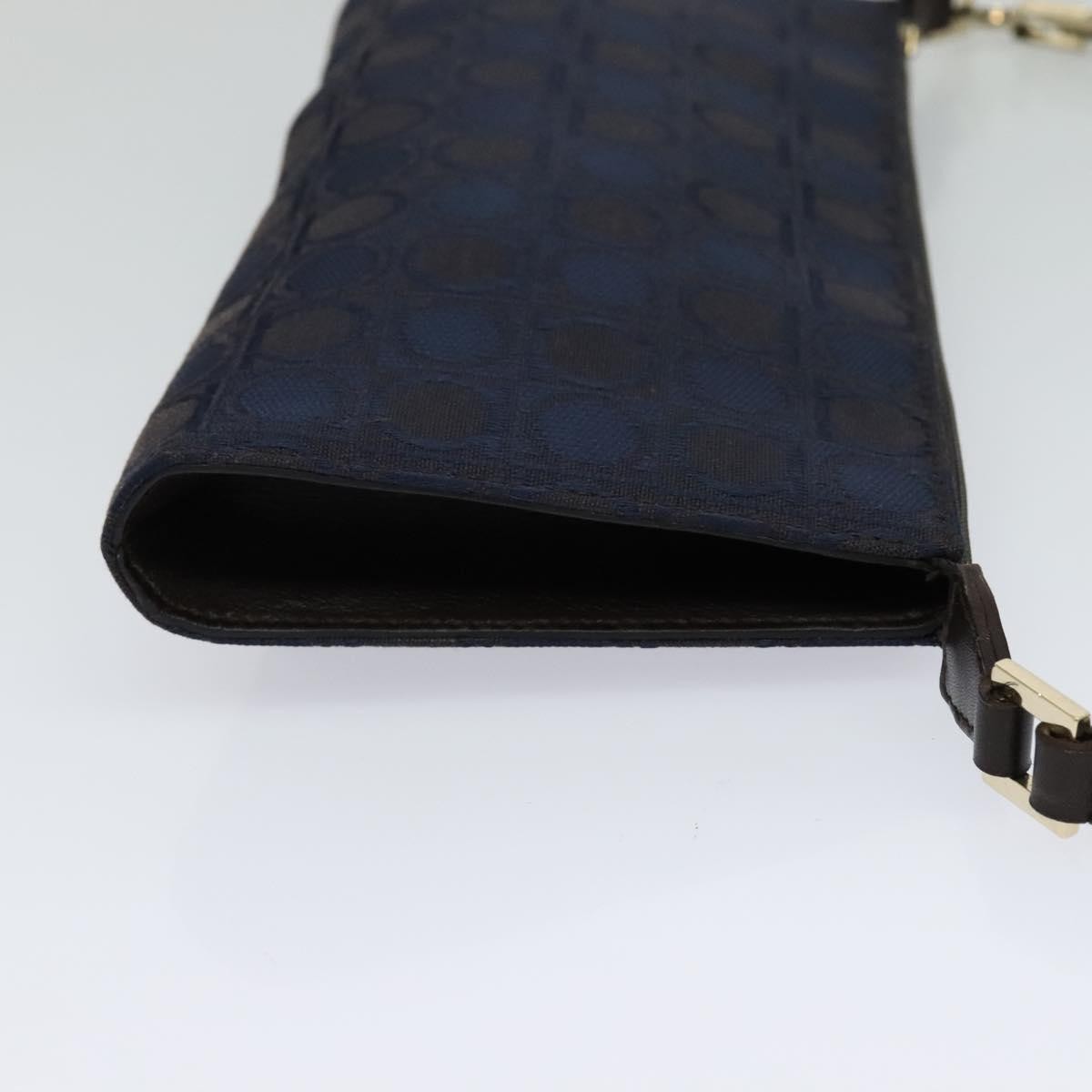 Salvatore Ferragamo Gancini handbag Navy Canvas Good condition - Model View