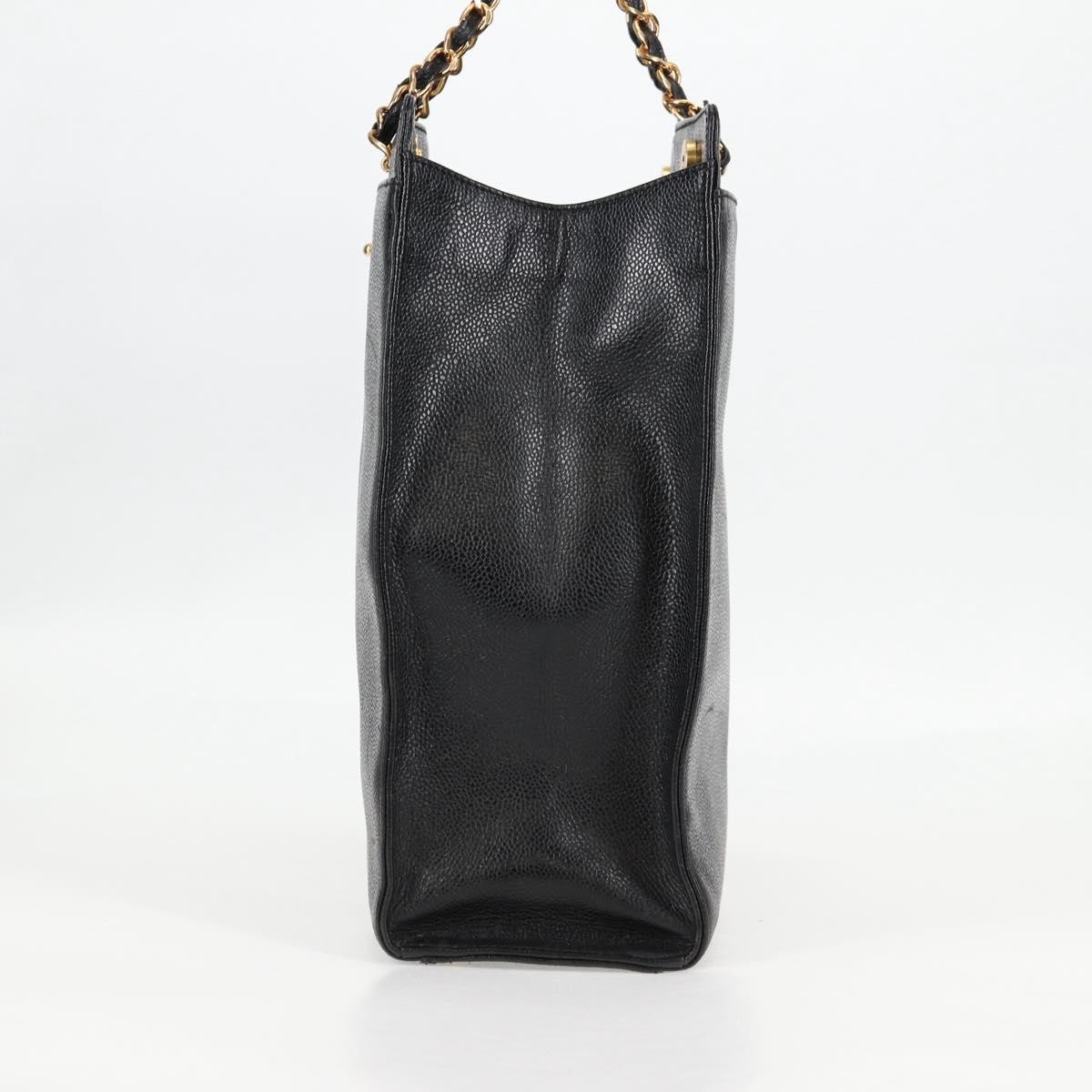 Chanel Vintage CC Lock Pocket Chain Tote Black Leather Good condition - Inside View