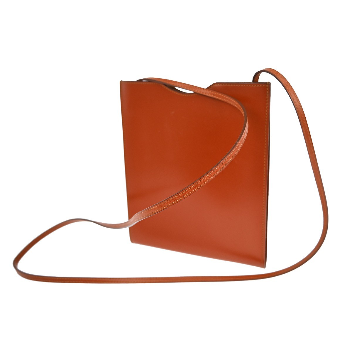 Hermès Onimaitou Pochette Brown Leather Good condition - Back View