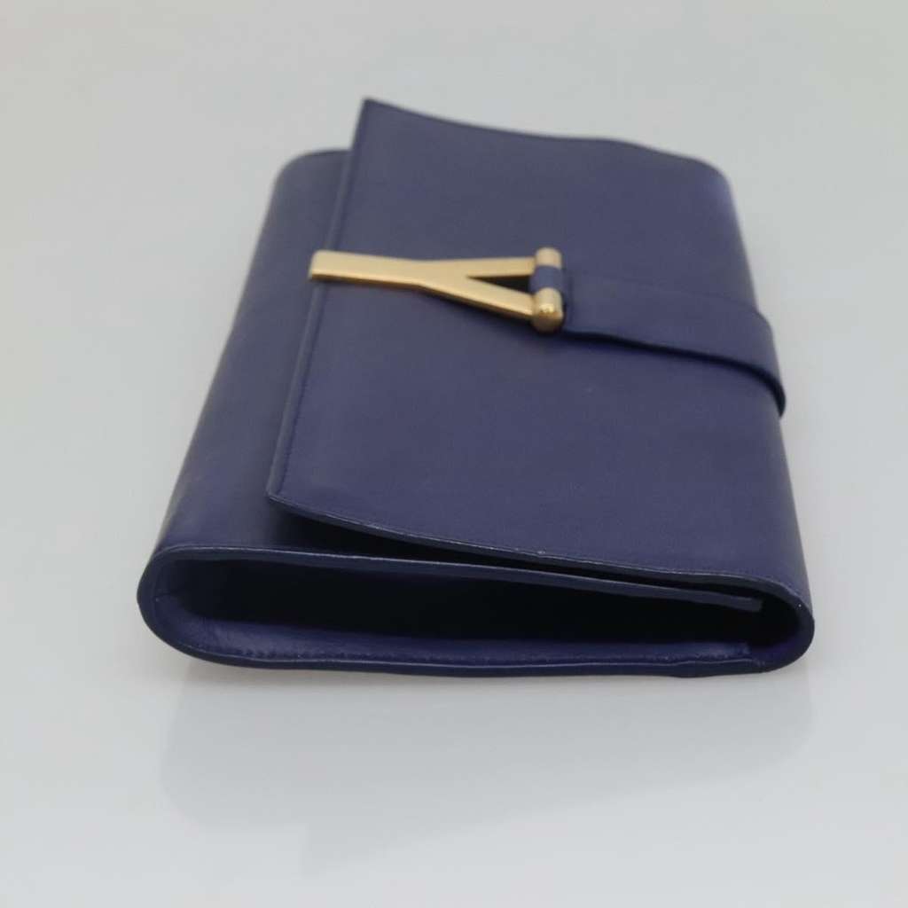 Saint Laurent Chyc Clutch Blue Leather Good condition - Inside View